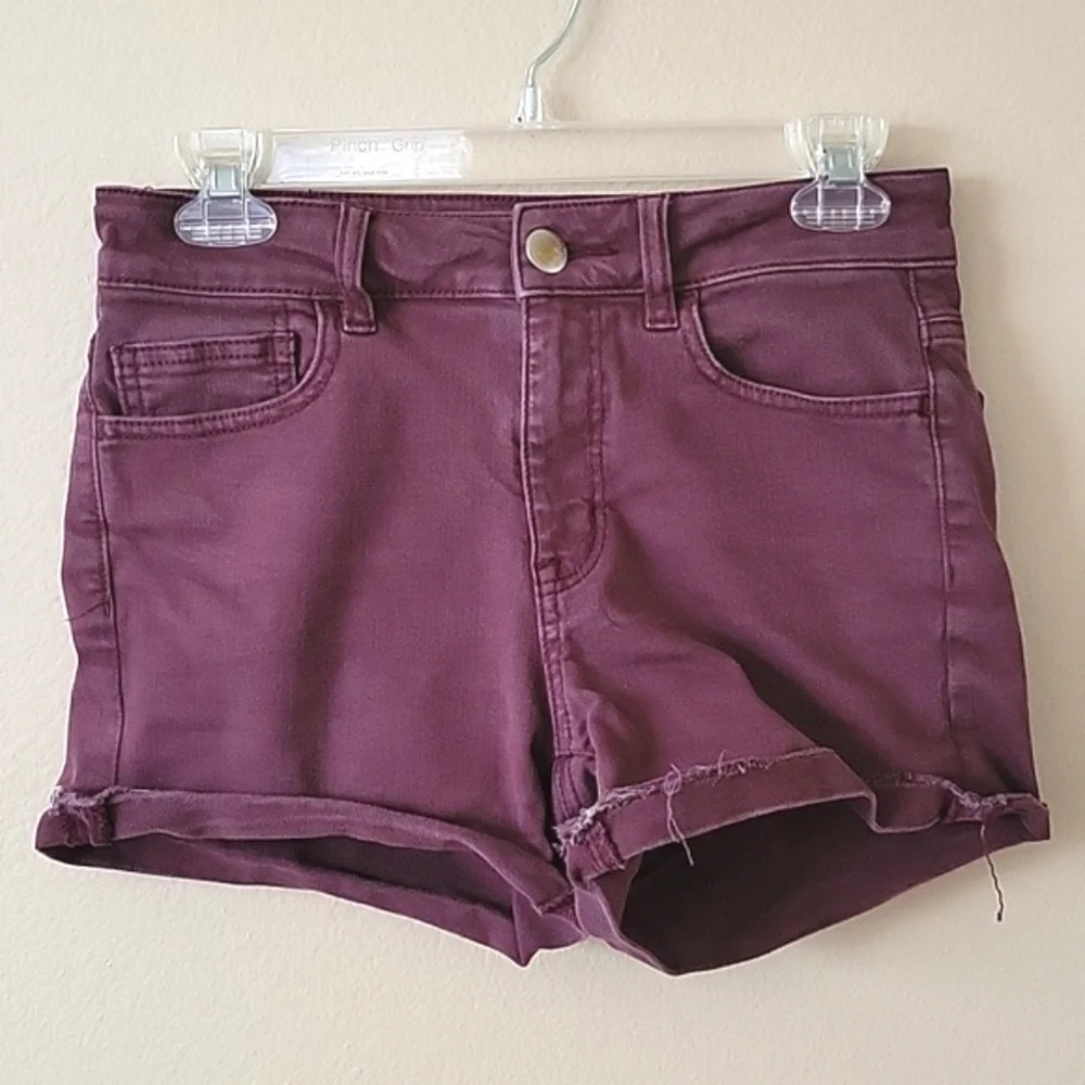 American Eagle Plum Hi-Rise Shortie Shorts Denim Basic Essential - Size 4